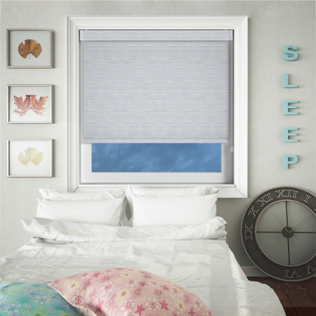 Stria Sky Blue Electric No Drill Roller Blinds