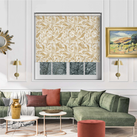 Tapestry Avian Gold Electric Roller Blinds