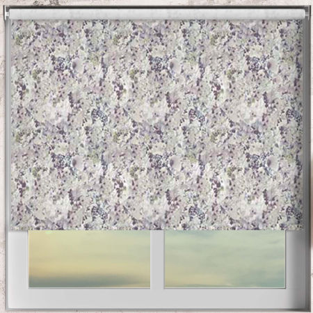 Watercolour Floral Lilac Electric Roller Blinds Frame