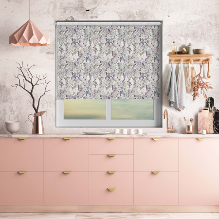 Watercolour Floral Lilac Electric Roller Blinds