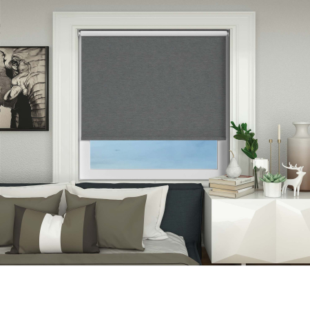 Weave Blackout Charcoal Cordless Roller Blinds