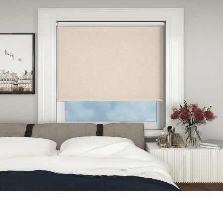 Weave Blackout Cream Electric Roller Blinds