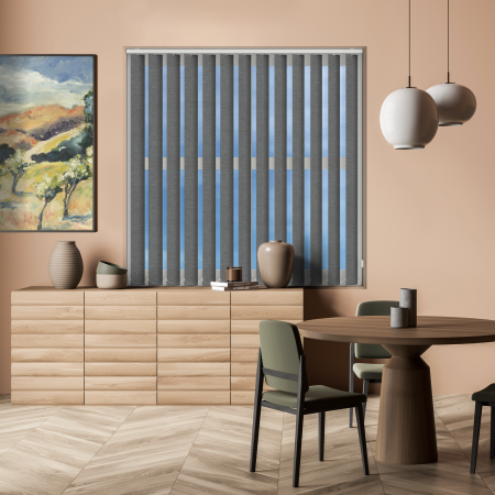 Weave Charcoal Replacement Vertical Blind Slats Open