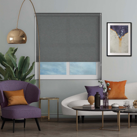 Weave Charcoal Roller Blinds