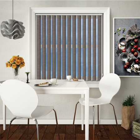 Weave Graphite Replacement Vertical Blind Slats Open