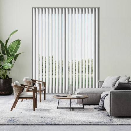 Zoe White Replacement Vertical Blind Slats Open