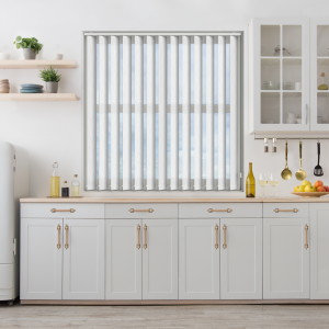 Alma White Replacement Vertical Blind Slats Open