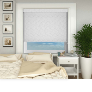 Anne Snow Grey Electric No Drill Roller Blinds
