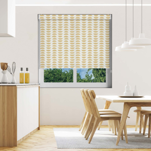 Arc Stamp Mustard Electric No Drill Roller Blinds