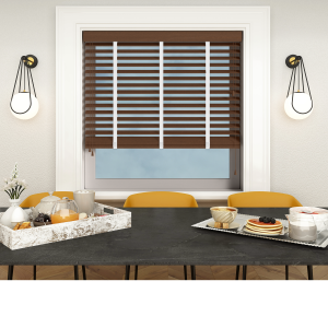 Bali with Cotton Tape Wood Venetian Blinds Open