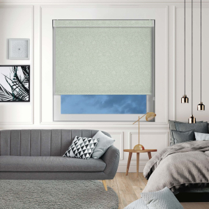 Baroque Grey Electric No Drill Roller Blinds