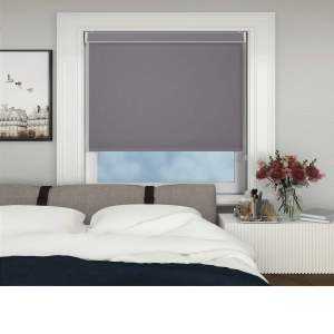 Bedtime Ashen grey Electric No Drill Roller Blinds