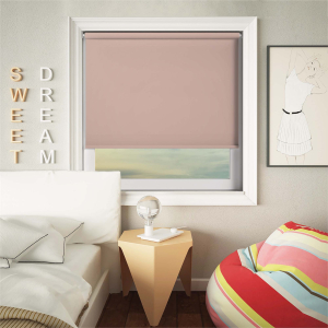 Bedtime Hint of Pink Electric Roller Blinds
