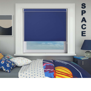 Bedtime Rich Blue Electric No Drill Roller Blinds