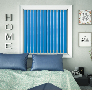 Bedtime Vibrant Blue Replacement Vertical Blind Slats Open