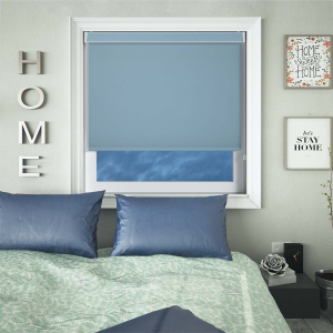 Bedtime Wedgewood Blue Electric No Drill Roller Blinds