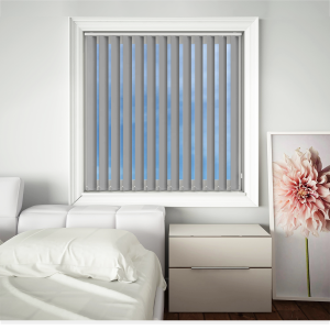 Blackout Thermic Grey Vertical Blinds Open