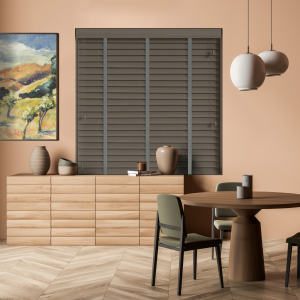 Claro with Gallant Tape Wood Venetian Blinds