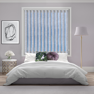 Cody Shimmer Silver Replacement Vertical Blind Slats Open