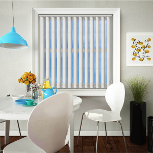 Couture White Vertical Blinds Open