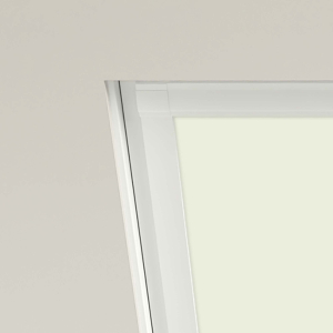 Delicate Cream Aurora Roof Window Blinds Detail White Frame
