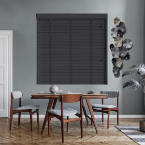 Empire with Smoke Tape Wood Venetian Blinds