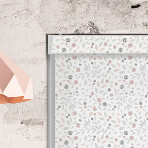 Floral Scatter Blush Electric No Drill Roller Blinds Product Detail