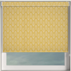 Leaf Yellow Electric No Drill Roller Blinds Frame