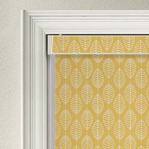 Leaf Yellow Pelmet Roller Blinds Product Detail