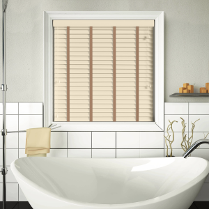 Linara Faux Wood with Toffee Tape Wood Venetian Blinds