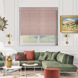 Linen Powder Pink Electric No Drill Roller Blinds
