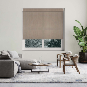 Linen Truffle Electric No Drill Roller Blinds