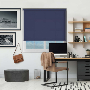 Luxe Dark Blue Electric Roller Blinds
