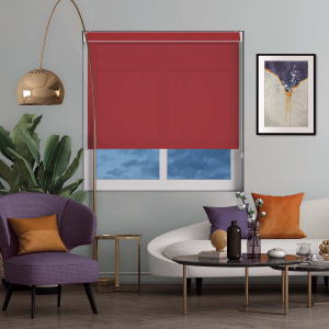 Luxe Redcurrant Electric No Drill Roller Blinds