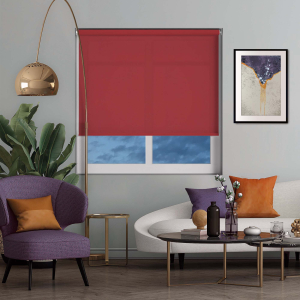 Luxe Redcurrant Electric Roller Blinds
