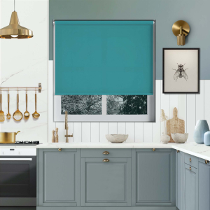 Luxe Teal Cordless Roller Blinds