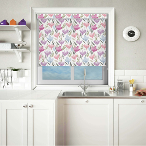 Melia Blush Electric No Drill Roller Blinds