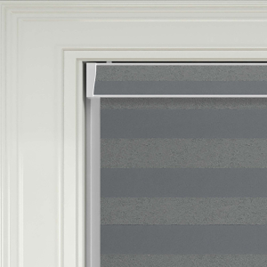 Metallic Stripe Charcoal Electric No Drill Roller Blinds Product Detail