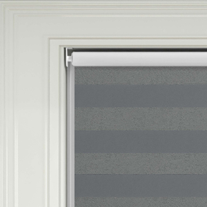 Metallic Stripe Charcoal Electric Roller Blinds Product Detail