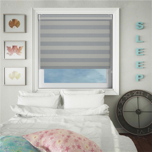 Metallic Stripe Shadow Electric No Drill Roller Blinds