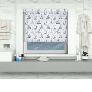 Nautical Waves Electric No Drill Roller Blinds