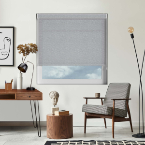 Nordic Solar Silver Electric No Drill Roller Blinds