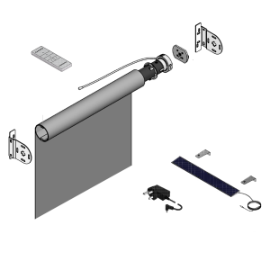Oscil Grey Electric Roller Blinds Hardware
