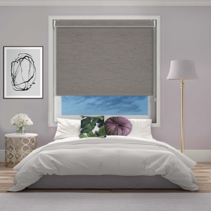 Satin Grey Electric No Drill Roller Blinds
