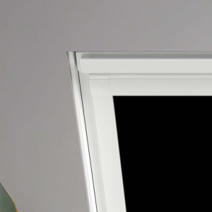 Shower Safe Black DuratechRoof Window Blinds Detail White Frame