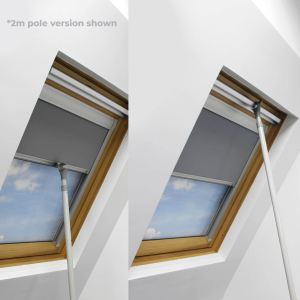 Shower Safe Grey Tyrem Roof Window Blinds Pole