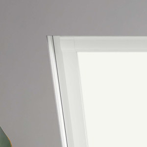 Shower Safe Linen Aurora Roof Window Blinds Detail White Frame