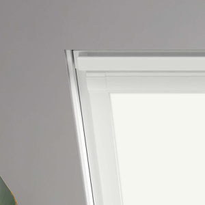 Shower Safe Linen Tyrem Roof Window Blinds Detail White Frame