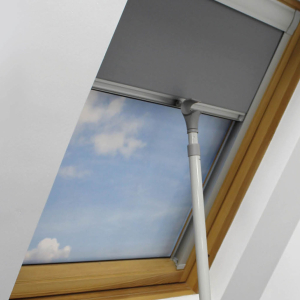 Shower Safe White Aurora Roof Window Blinds Pole