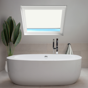 Shower Safe White Tyrem Roof Window Blinds White Frame